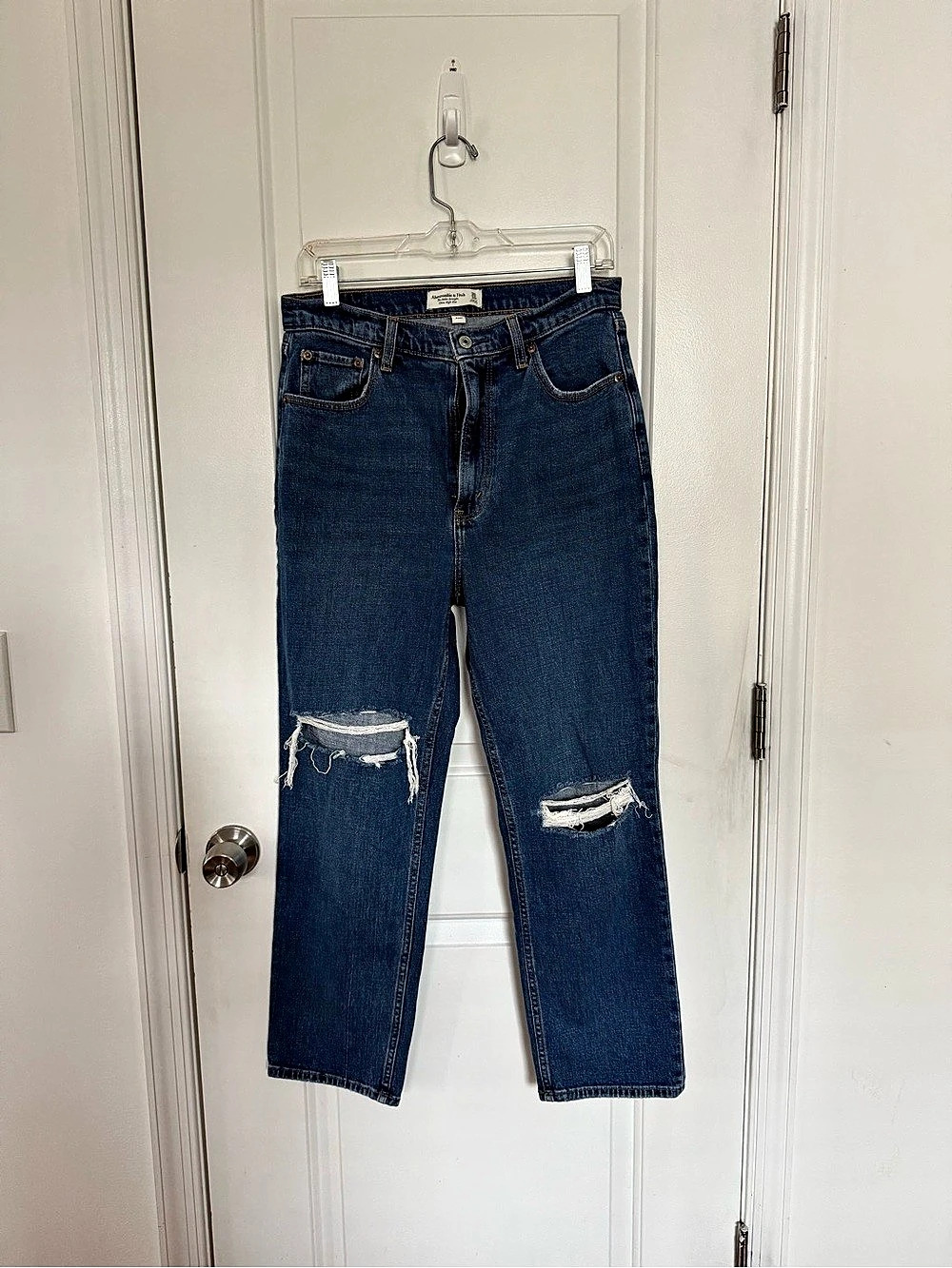 Abercrombie & Fitch Abigail High Rise Super Skinny Jeans Distressed Blue Jeans